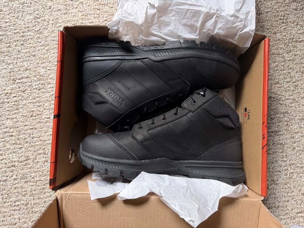WORX by Red Wing Shoes 5491 Steel Toe Met Guard Work Boots Black Mens 10.5 M